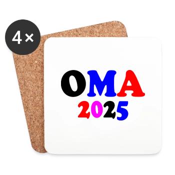 Oma 2025 - Untersetzer (4er-Set) - Weiß - Vorne