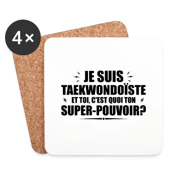 Taekwondoist. What's your superpower? - Coasters (set of 4) - white - Front