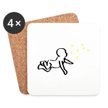 Renaissance Baby Black Phoenix Yellow - Coasters (set of 4) - white - Front