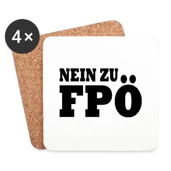 No to fpö - Coasters (set of 4) - white - Front