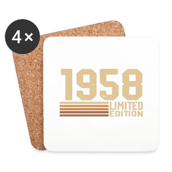 Born in 1958 Birthday - Gift 1958 Vintage 1958 - Coasters (set of 4) - white - Front