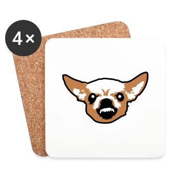 Chihuahua Kleiner Hund Böse Knirschen Nervig Wut - Untersetzer (4er-Set) - Weiß - Vorne