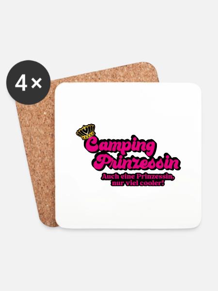 Camping Prinzessin - Untersetzer (4er-Set) - Weiß