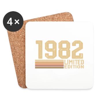 Jahrgang 1982 Geburtstag - Geschenk 1982 Jahrgang 1982 - Untersetzer (4er-Set) - Weiß - Vorne