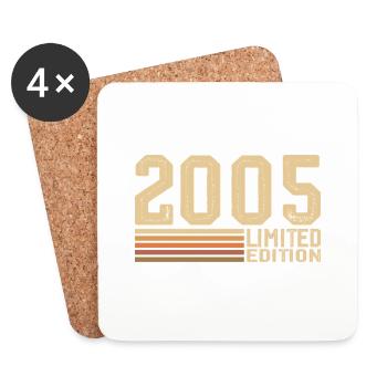 Born in 2005 Birthday - 2005 Vintage 2005 Gift - Coasters (set of 4) - white - Front
