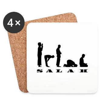 Salah Prayer Silhouette Design - Coasters (set of 4) - white - Front
