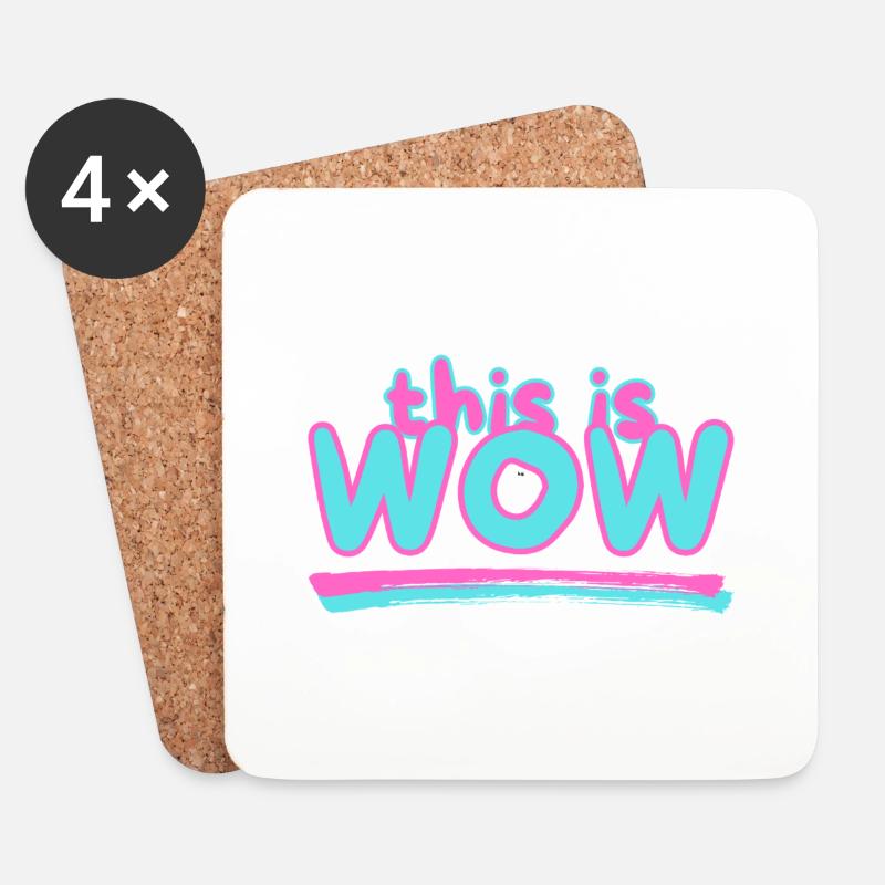 This is WOW - Coasters (set of 4) - white