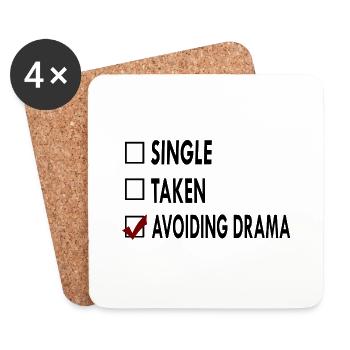 SINGLE noir blanc AVOIDING - Dessous de verre (lot de 4) - blanc - Devant