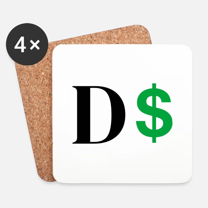 Dollar-Buchstabe - Untersetzer (4er-Set) - Weiß
