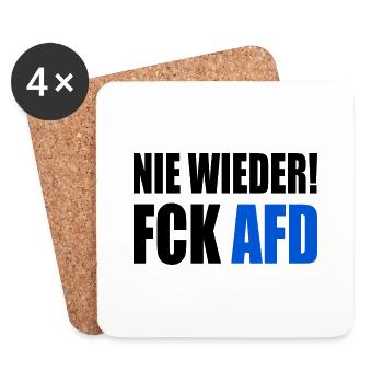 Fuck afd - Nie wieder ist jetzt - Untersetzer (4er-Set) - Weiß - Vorne