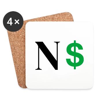 Buchstabe n Dollar - Untersetzer (4er-Set) - Weiß - Vorne