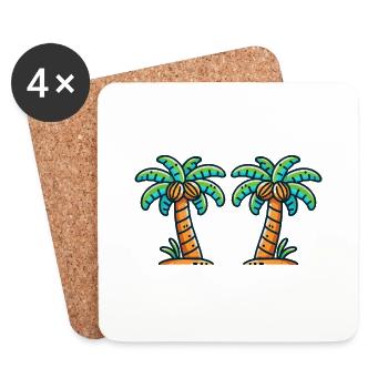 Palm trees - Coasters (set of 4) - white - Front