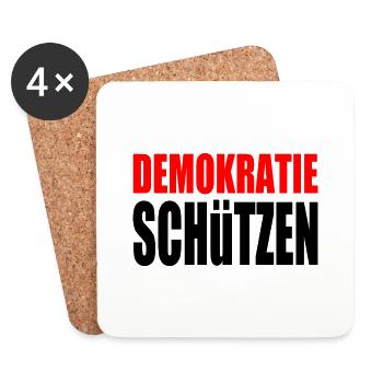 demokratie schützen - Untersetzer (4er-Set) - Weiß - Vorne