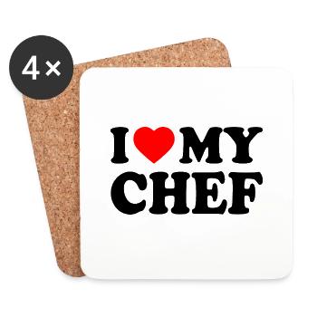 I love my chef - Untersetzer (4er-Set) - Weiß - Vorne