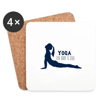 Yoga - for body and soul - Untersetzer (4er-Set) - Weiß - Vorne