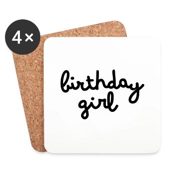 Birthday Girl - Untersetzer (4er-Set) - Weiß - Vorne