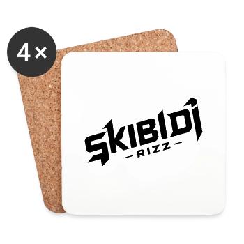 Skibidi Rizz - Dessous de verre (lot de 4) - blanc - Devant