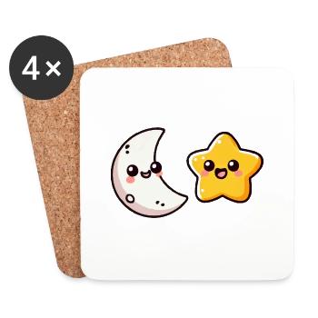 Star Moon - Coasters (set of 4) - white - Front