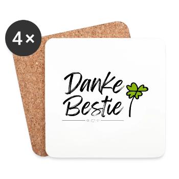Danke Bestie - Untersetzer (4er-Set) - Weiß - Vorne