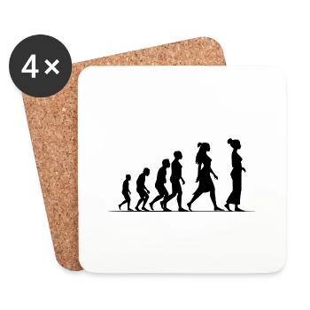 Évolution féministe - Dessous de verre (lot de 4) - blanc - Devant