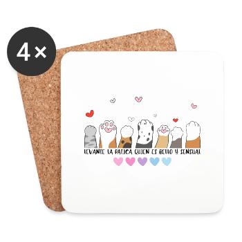 Cats paws hands up - Coasters (set of 4) - white - Front