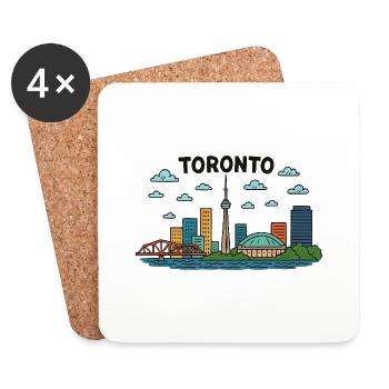 Toronto City, Canada - Coasters (set of 4) - white - Front