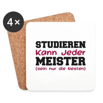 Studieren Kann Jeder Meister Meisterprüfung - Untersetzer (4er-Set) - Weiß - Vorne