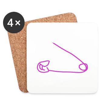 Safety pin - Coasters (set of 4) - white - Front