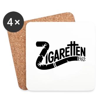 Cigarettes - German Memes - Coasters (set of 4) - white - Front