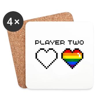 Player Two Rainbow - Coasters (set of 4) - white - Front
