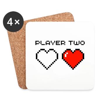 Player Two - Coasters (set of 4) - white - Front