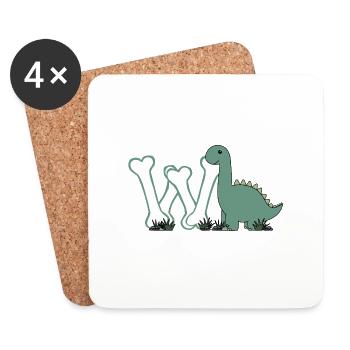 Letter W - Coasters (set of 4) - white - Front