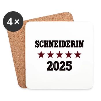 2025 Schneiderin Beruf Abschluß Lehre Bestanden - Untersetzer (4er-Set) - Weiß - Vorne
