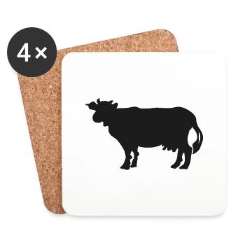 Black Cow - Coasters (set of 4) - white - Front