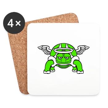 Schildkröte Engel Himmel Flügel Heiligenschein - Untersetzer (4er-Set) - Weiß - Vorne