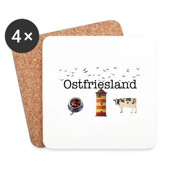 East Frisia - Coasters (set of 4) - white - Front