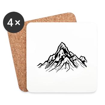 montagnes - Dessous de verre (lot de 4) - blanc - Devant