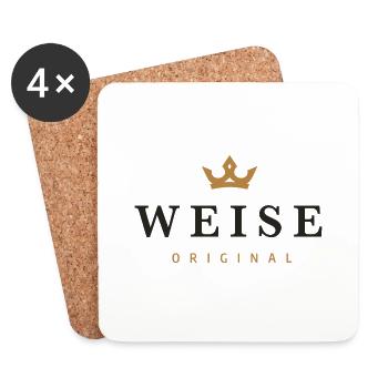 Logo original de la famille Wise - Dessous de verre (lot de 4) - blanc - Devant