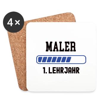 Ausbildung Maler 1. Lehrjahr Malerausbildung Lehre - Untersetzer (4er-Set) - Weiß - Vorne