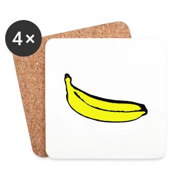 Banane - Untersetzer (4er-Set) - Weiß - Vorne