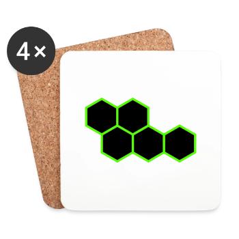 Hexagones - Dessous de verre (lot de 4) - blanc - Devant
