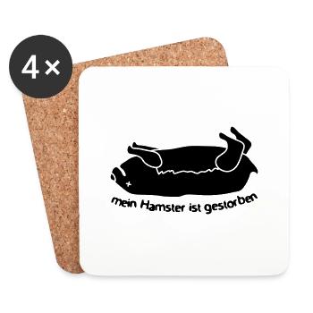 tote Hamster - Untersetzer (4er-Set) - Weiß - Vorne