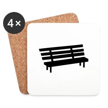 Parkbank - Untersetzer (4er-Set) - Weiß - Vorne