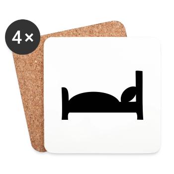 Bett - Untersetzer (4er-Set) - Weiß - Vorne