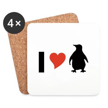 I love Pinguine - Untersetzer (4er-Set) - Weiß - Vorne