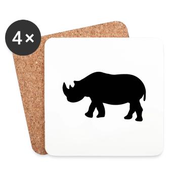 Nashorn - Untersetzer (4er-Set) - Weiß - Vorne