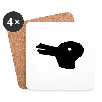 Ente-Kaninchen - Untersetzer (4er-Set) - Weiß - Vorne