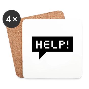 help bubble (b, 1c) - Coasters (set of 4) - white - Front