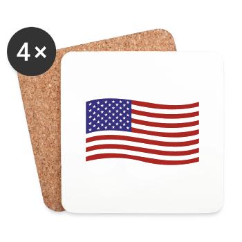USA - flag - Coasters (set of 4) - white - Front