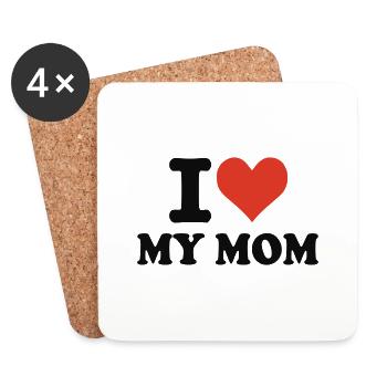 Mère - Mom - Dessous de verre (lot de 4) - blanc - Devant